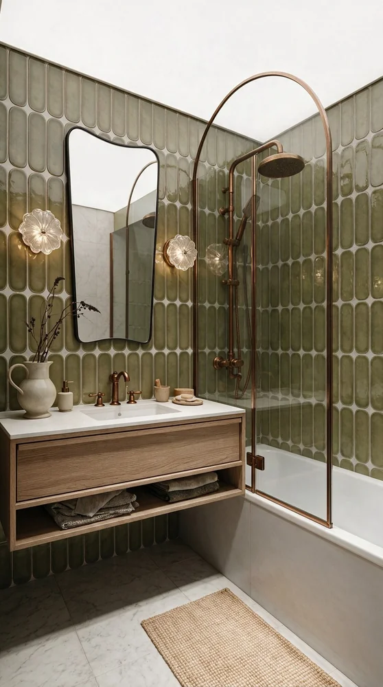 Bathroom option with olive tiles